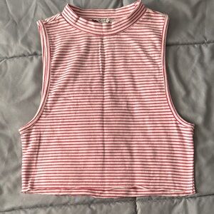 Forever 21 Red & White Striped Crop Top (S)